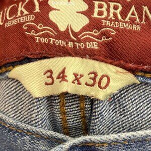 Lucky Brand Jeans Mens 34X30 Blue 221 Straight Stretch Medium Wash Workwear